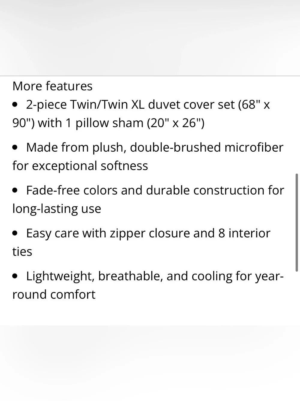 TWIN/TWIN XL Duvet Set 100% Double Brushed Microfiber - WHITE